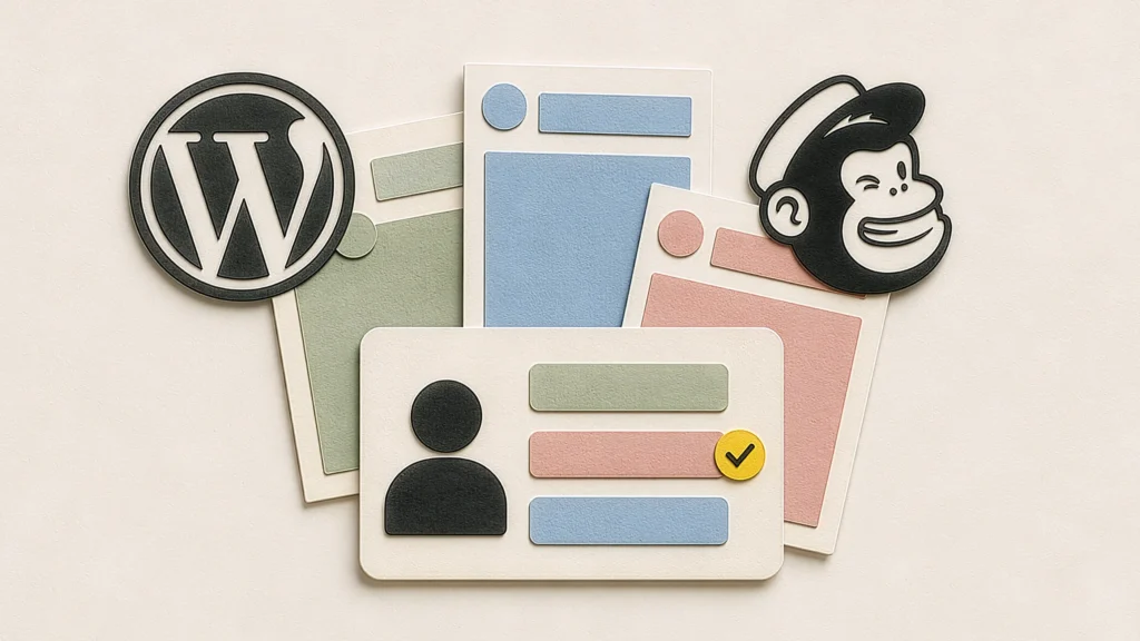 WordPress integriert Mailchimp-Kampagnen als Kulturletter-Archiv und zeigt den persönlichen Abostatus mehrerer Newsletterlisten.